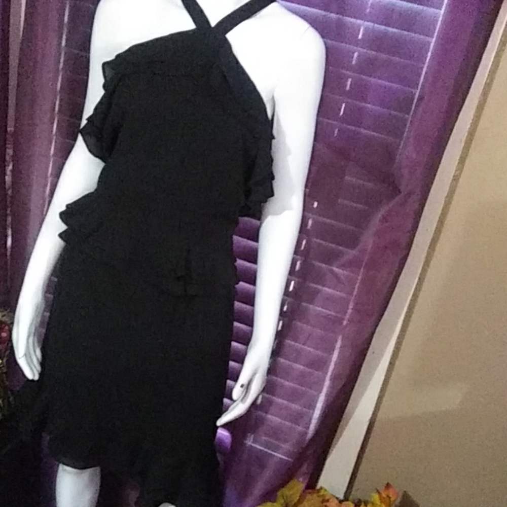 Black peplum dress